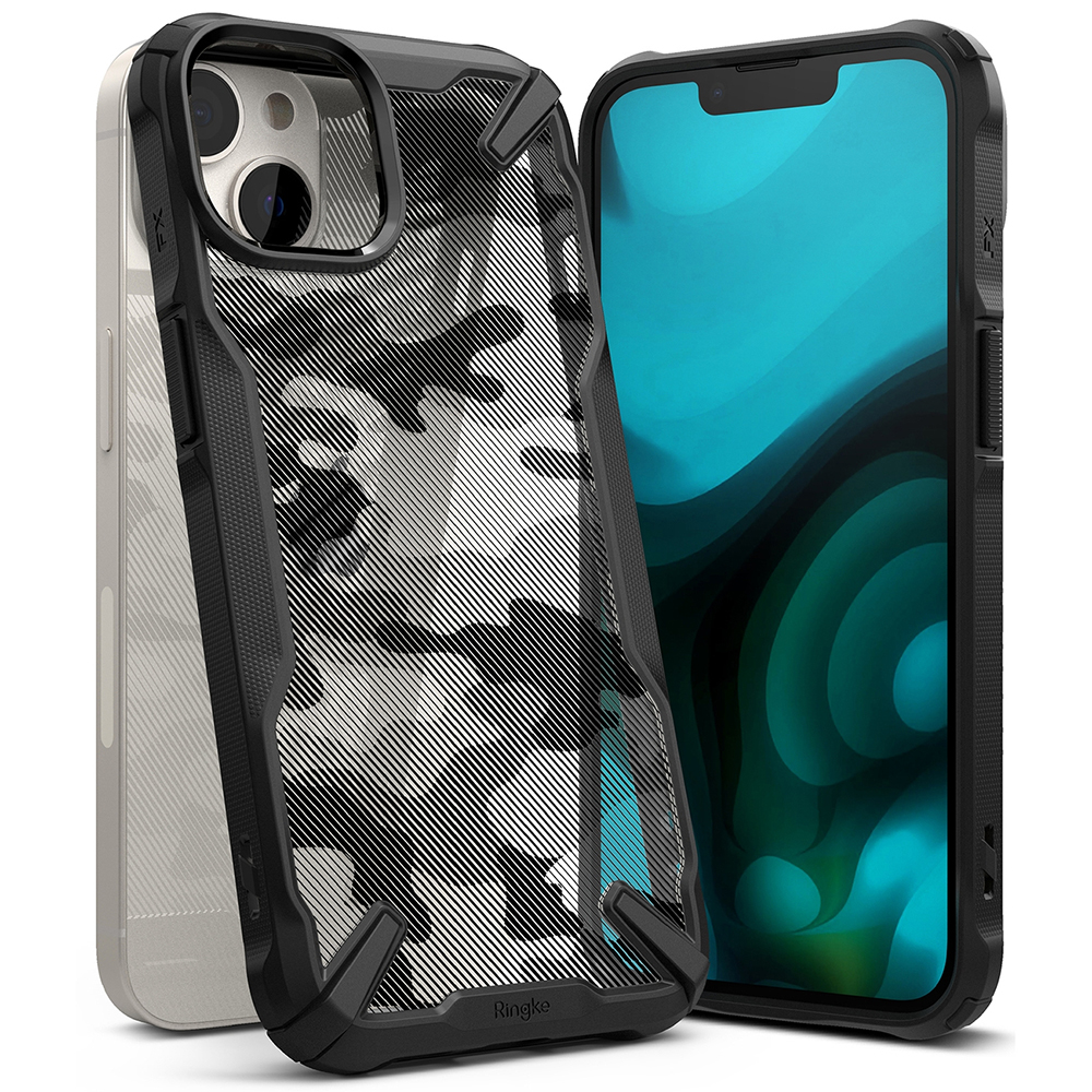 Калъф за iPhone 14 Plus - Ringke Fusion X Design - Camo Черен