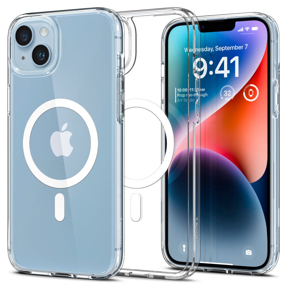 Калъф за iPhone 14 - Spigen Ultra Hybrid MagSafe (ACS05048) - Бял