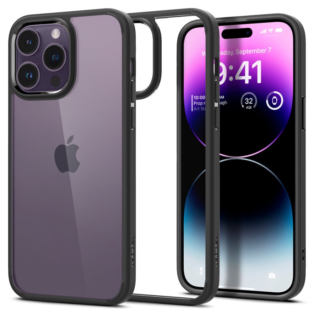 Калъф за iPhone 14 Pro - Spigen Ultra Hybrid (ACS04961) - Черен мат