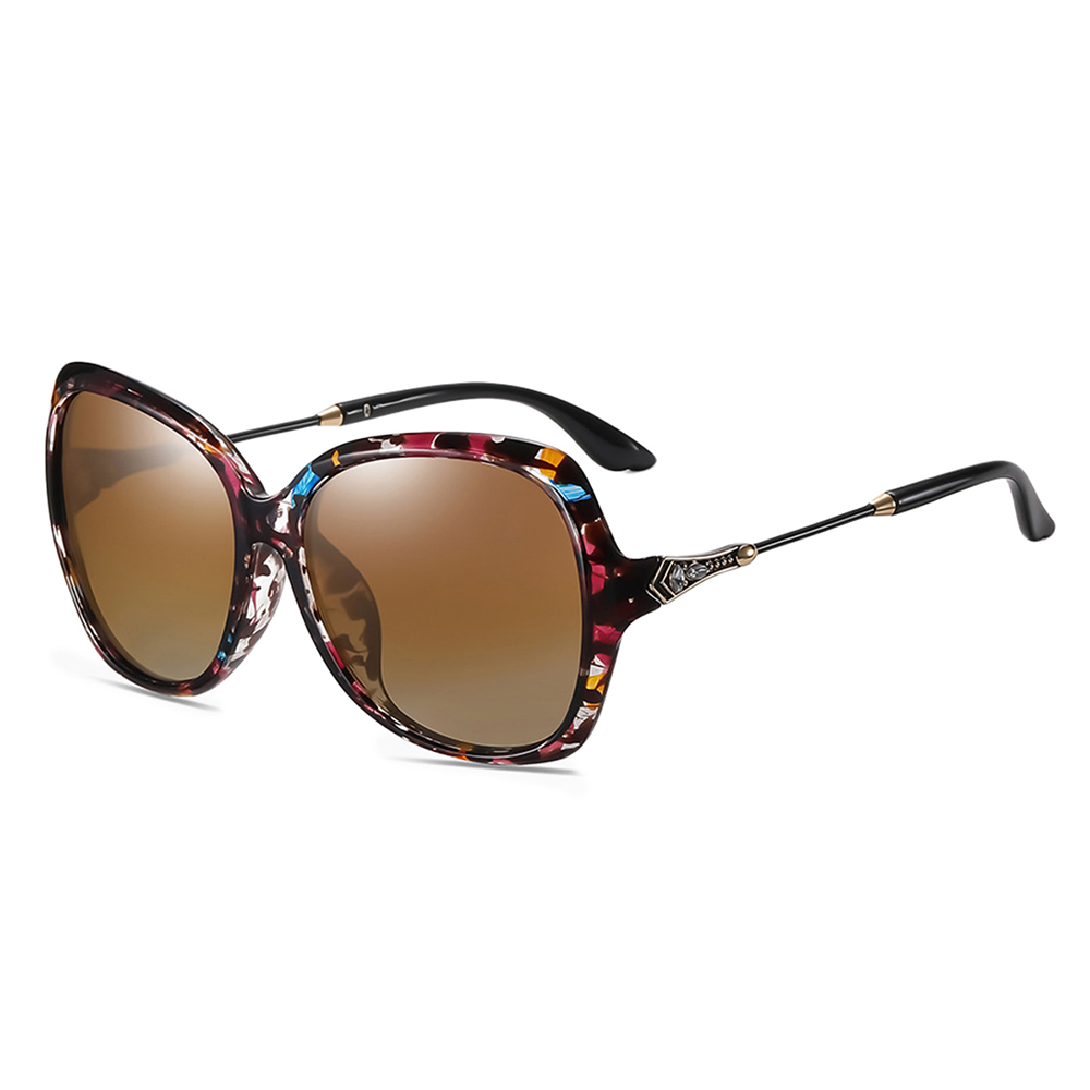 Дамски слънчеви очила - Techsuit Polarized (8881) - Кафява костенурка / Кафяво