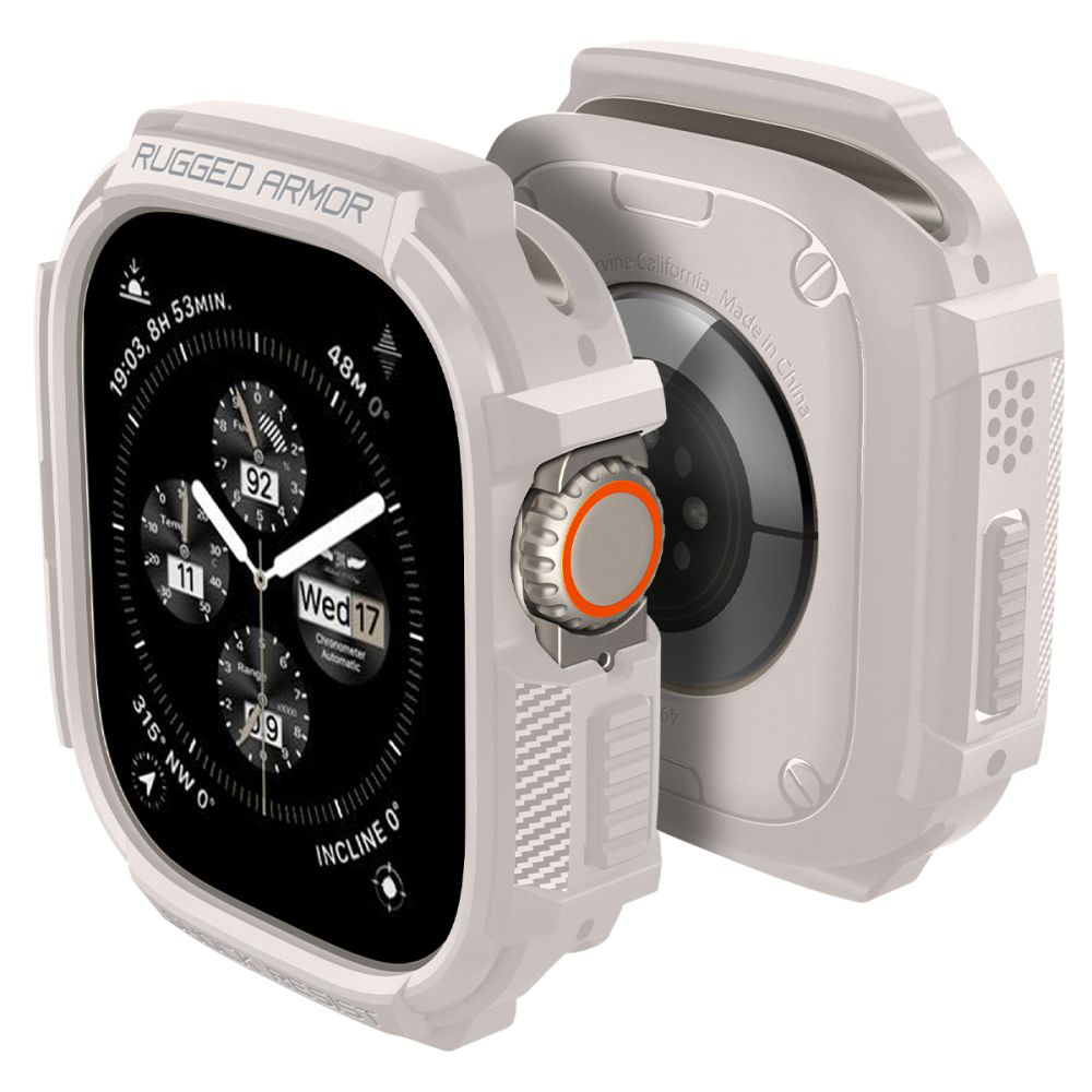 Калъф за Apple Watch Ultra / Ultra 2 / Ultra 3 - Spigen Rugged Armor (ACS07381) - Dune Бежов